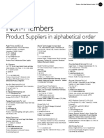 Product Supplier List