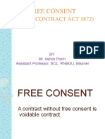Indian Contract Act 1872) : Free Consent (