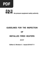 Guidelines For The Inspection OF Installed Fired Heaters