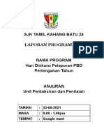 E-Laporan Program Unit Pentaksiran Dan Penilaian Hari Diskuisi Pelaporan PBD Pertengahan Tahun 23-06-2021