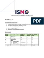 International Standard Mathematical Olympiad: Question Paper Instructions