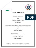 Air Pollution: Project Report IN Biology For Class Xii (2021-2022)