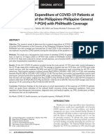 Hospitalization Expenditure of Covid-19 Patients at The University of The Philippines-Philippine General Hospital (Up-Pgh) With Philhealth Coverage