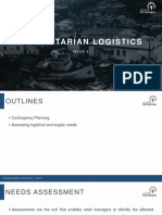 Humanitarian Logistics: Week 4