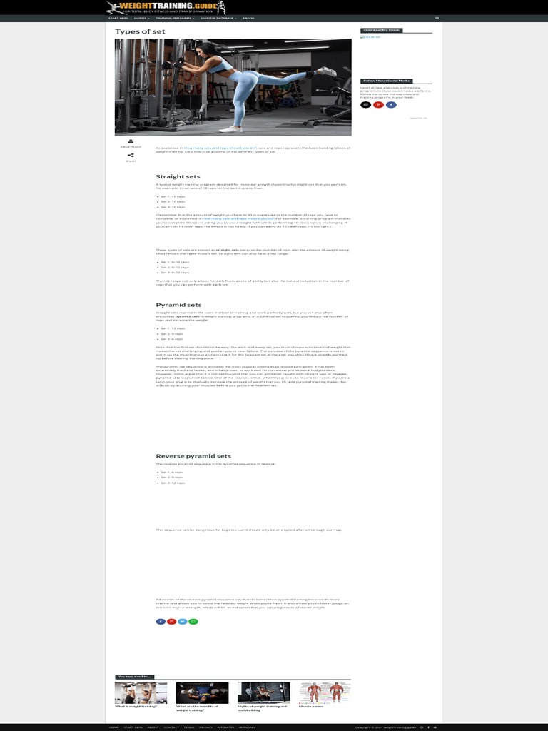 1.4Types of Set Weight Training Guide PDF Weight Training