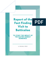 Report of the Fact Finding Visit to Batticaloa - To study the impact of the Easter Sunday Bombings