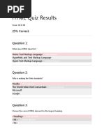 HTML Quiz Results