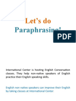 Let's Do: Paraphrasing!
