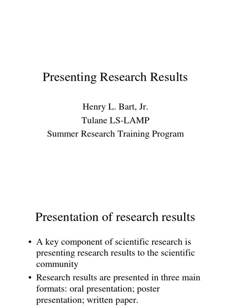 Presenting Research Results | PDF | Scientific Method | Methodology
