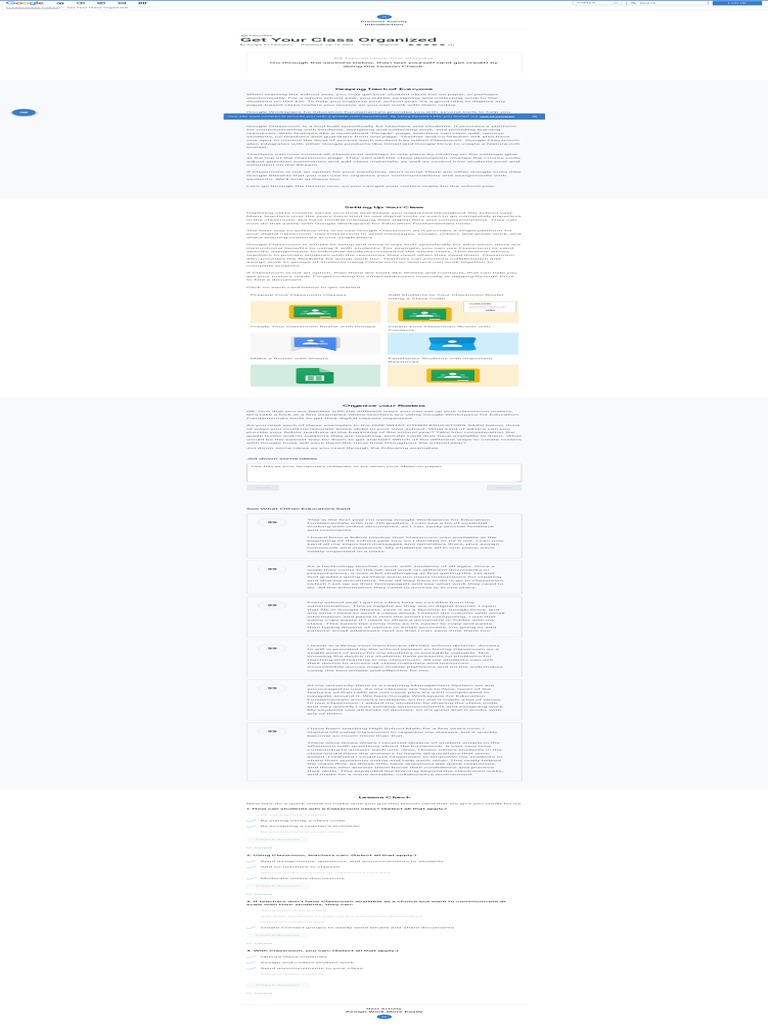 Organizing Your Class with Google Tools | PDF | Classroom | Behavior ...