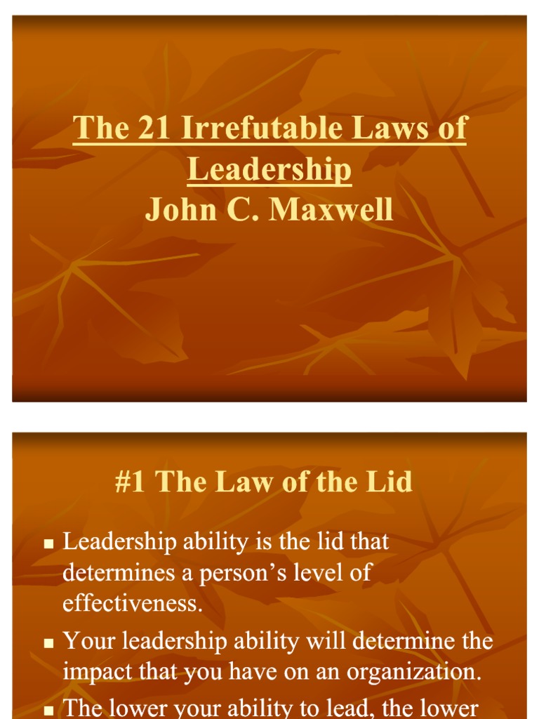 Idoc Pub 21 Irrefutable Laws of Leadership John C Maxwell PDF
