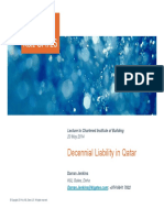 Decennial Liability in Qatar: Lecture To Chartered Institute of Building