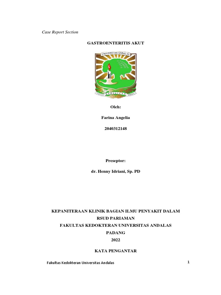 Case Report Section Gastroenteritis Akut PDF