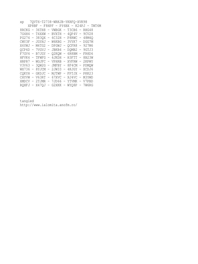 Windows XP Product Keys List | PDF