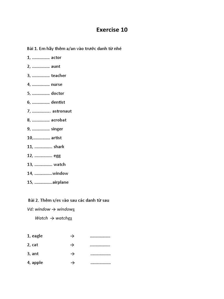 Exercise 10: VD: Window Windows Watch Watches | PDF