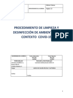 Procedimiento Limpieza y Desinfección de Ambientes ULS