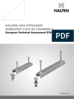 Halfen Hza Dynagrip Serrated Cast-In Channels: European Technical Assessment ETA-20/1081