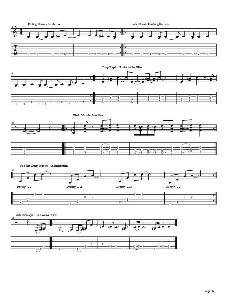 Guitar Tabs for Classic Rock Hits | PDF | Rock Music | British Rock Music