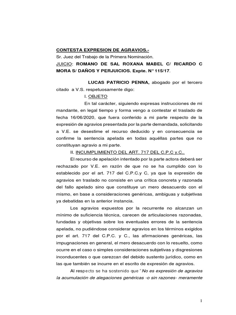 Contesta expresion de agravios la acumulaci n de alegaciones