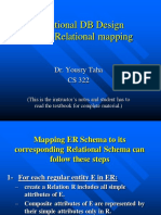 Relational DB Design ER-to-Relational Mapping: Dr. Yousry Taha CS 322