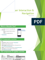 User Interaction & Navigation: Recycler View