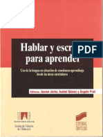 Jorba Et Al (2000) Hablar y Escribir Para Aprender Desde Las Áreas Curriculares