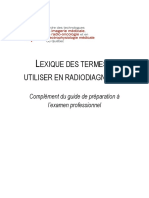 Lexique Des Termes A Utiliser en Radiodiagnostic