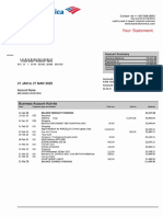 Contact information and bank statement summary