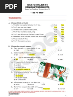 Adults English 04 Reading Worksheets "The Fir Tree": Worksheet 2