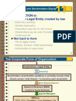 Corporation Is: Separate Legal Entity Created by Law: Corporations and Stockholders Equity