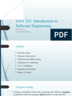Swe 202: Introduction To Software Engineering: Chapter 8 (Part 1) Lecturer: Rand Albrahim