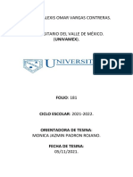 Alumno: Alexis Omar Vargas Contreras.: Universitario Del Valle de México. (Univamex)
