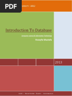 Introduction To Database: A A U - AAU