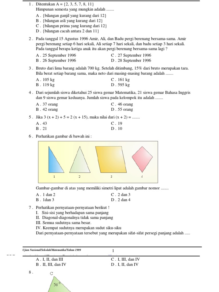 Soal UN Amp Pembahasan Matematika SMP