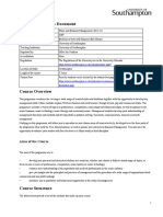 Course Description Document: Aims of The Course