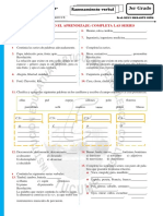 3er Grado: Verificando El Aprendizaje: Completa Las Series