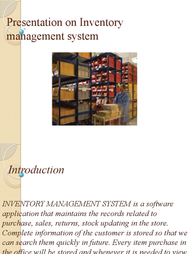 Presentation On Inventory Management System | PDF
