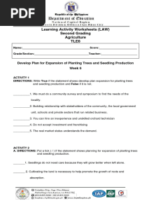 Learning Activity Worksheets (LAW) Second Grading Agriculture Tle6