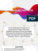 Governance of Basic Education Act Summary