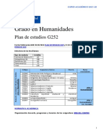 Grado en Humanidades: Plan de Estudios G252