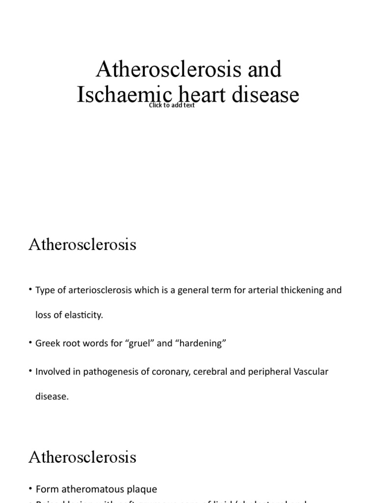 Atherosclerosis and Ischaemic Heart Disease | PDF | Atherosclerosis ...