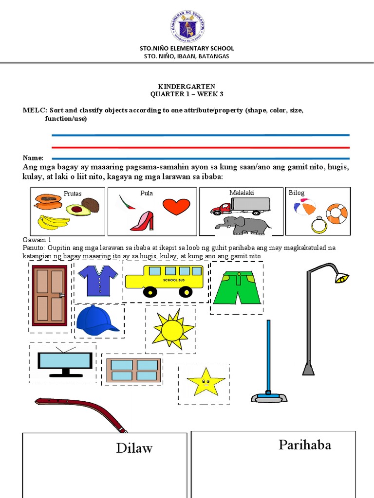 Kindergarten Quarter 1 Week 3-4 | PDF