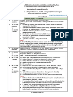 Admission Process Schedule: Directorate of Education (Secondary and Higher Secondary) MS, Pune