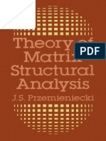 Theory of Matrix Structural Analysis by J. S. Przemieniecki