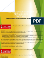 Human Resources Management in Construction