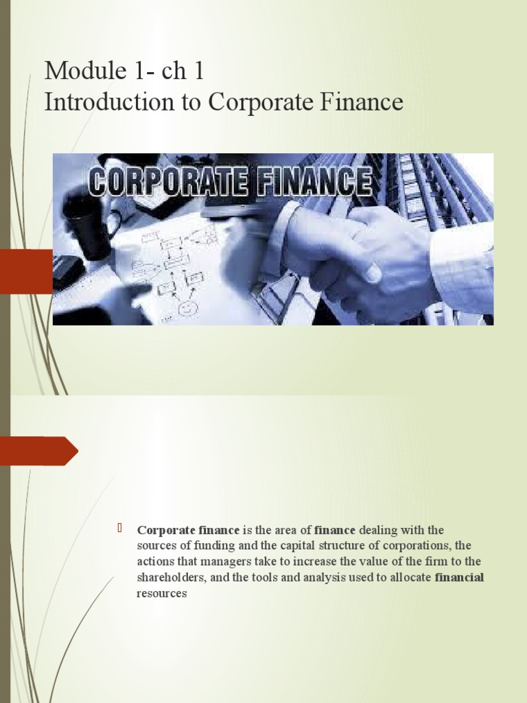 Introduction to Corporate Finance Concepts | PDF | Preferred Stock ...