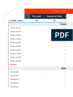 Food Item Par Level - Amount in Store +