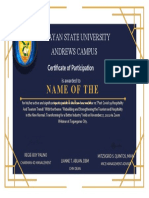 Name of The Participant: Cagayan State University Andrews Campus