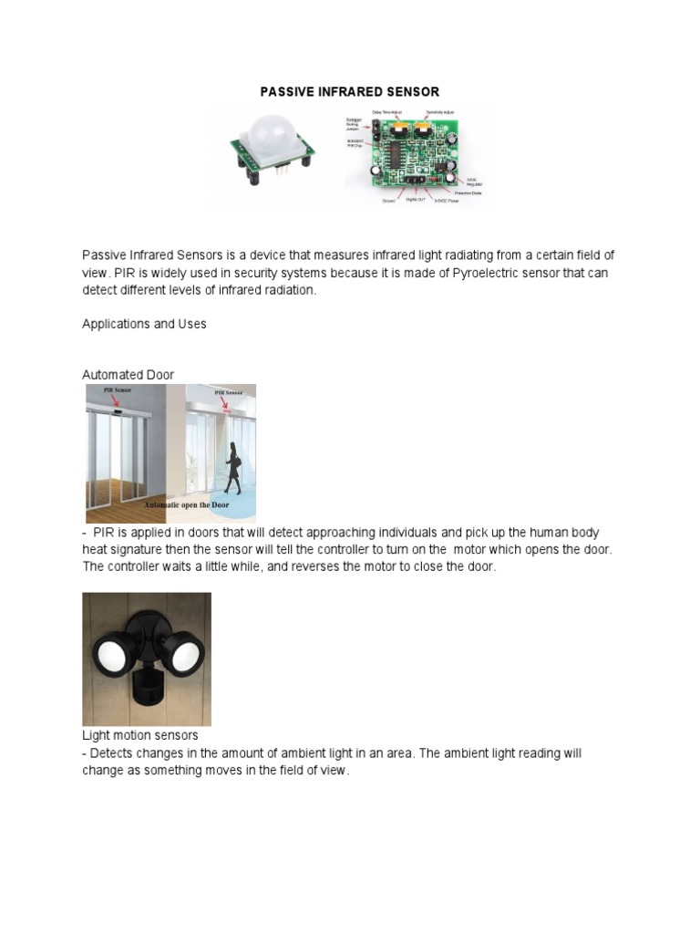 Passive Infrared Sensor | PDF