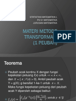 Materi Distribusi Fungsi Peubah Acak - Transformasi 1